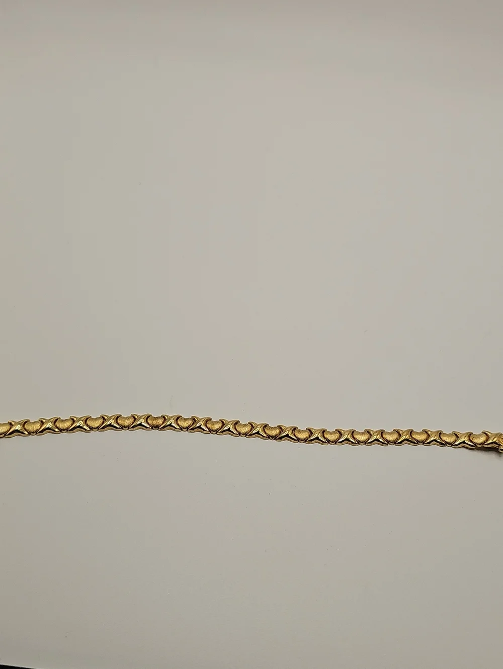 FCL Italy 14K Yellow Gold XO Hugs Kisses Link Bracelet Womens Size 7 Gold 8.5g